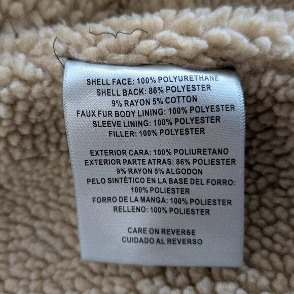 Levi's Men's Faux Leather Sherpa Lined Jacket XXL Dark Brown - Picture 10 of 11